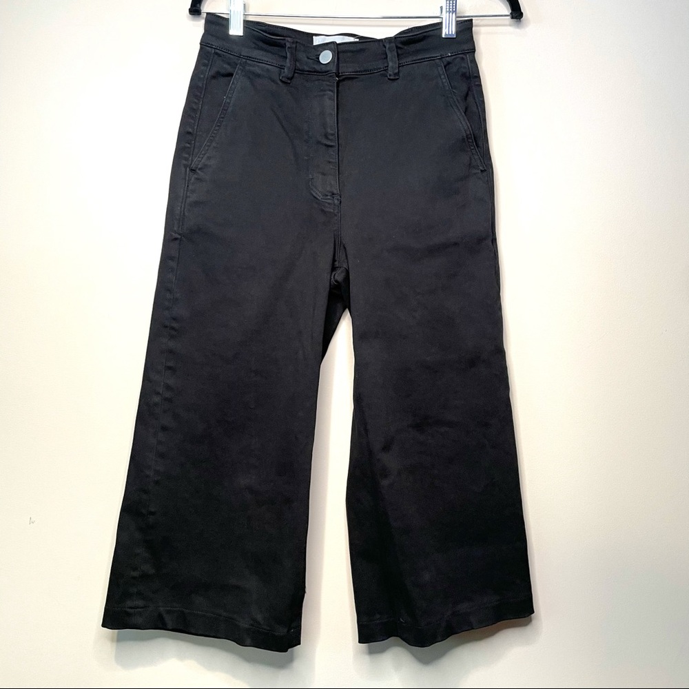 EVERLANE Black High Rise Wide Leg Cropped Denim Casual Jeans Size 2